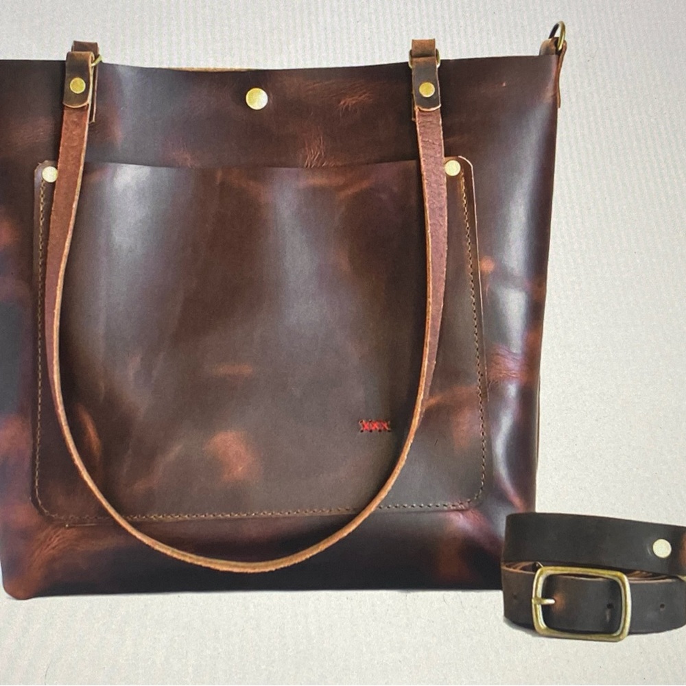 Gorgeous large rum leather bag/tote